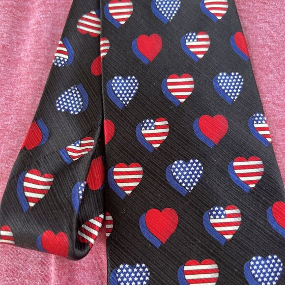 American Flag Men Silk Tie Classic American Traditions 57” 4th of July Patriotic - Picture 2 of 5